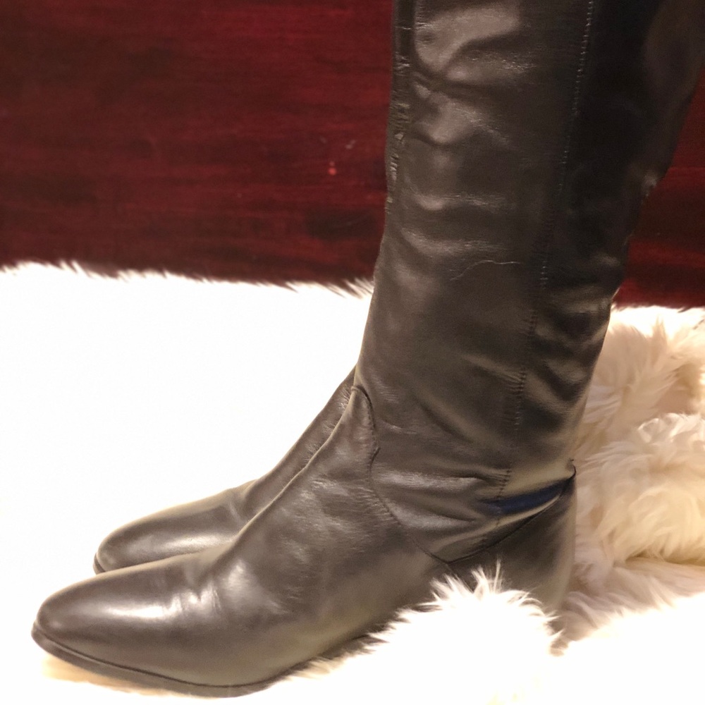 Westbound black leather boots